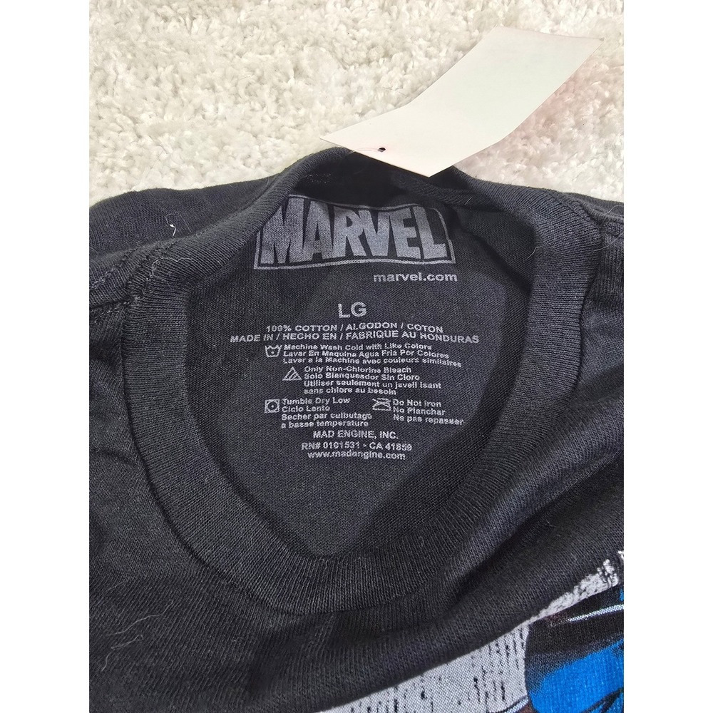 Marvel Avengers Graphic T-Shirt Mens Large Black Iron Man Spider-Man Hawkeye - Picture 3 of 4